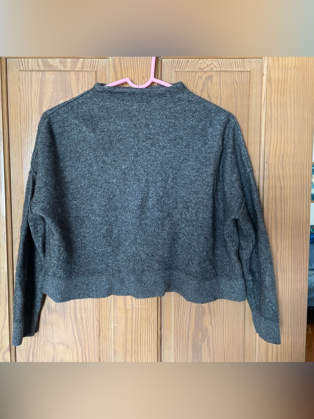 The Alani 100% Cashmere Mock-Neck Sweater by Pilcro, Gray, Small